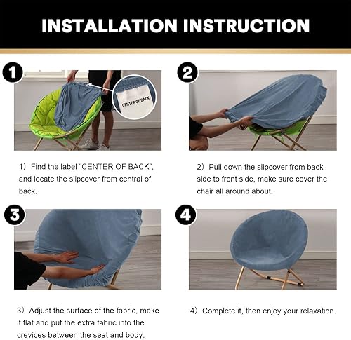 Miniatura 7 de Funda redonda de terciopelo para silla de platillo de alta elasticidad funda extraíble para silla de luna para adultos protector de muebles para