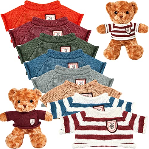 Sratte 8 Pcs Doll Clothes Bear Clothes Cute Stuffed Animal Doll Accessories Plush Toy Clothes Bear Sweater Outfit Fit Most 14-18 Inch Bears Animal Plush Dolls Stuffed Toys