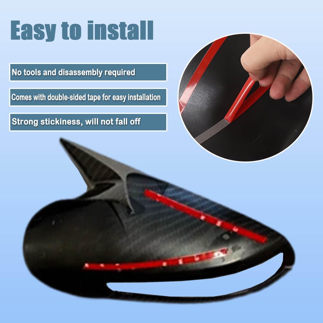 XITER 2PCS ABS Plastic ox Horn Side Mirror Cover Exterior Decoration Rearview Mirror Guard Cover Trim for Hyundai 8th Sonata 2011-2014 Accessories (With Turn Signal,Carbon Fiber)
