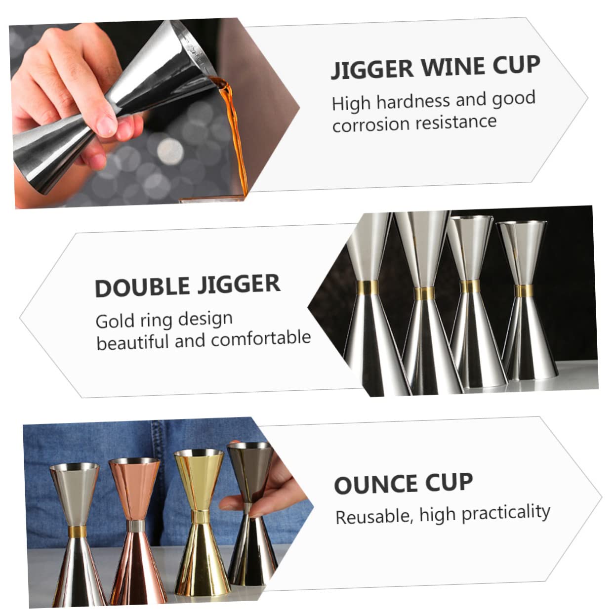 FUNOMOCYA Bartending Tool Set 1pc Double Jigger Ounce Cup Scale for Cocktail Making