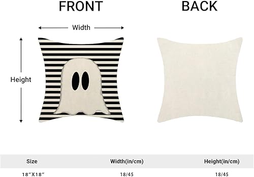 Miniatura 2 de Fundas de almohada de Halloween de 18 x 18 pulgadas, juego de 2 fundas de almohada de fantasma, fundas de almohada decorativas para Halloween,
