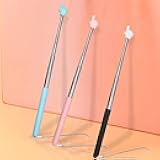 3Pcs Teacher Pointer Finger Telescopic Pointer Stick Hand Pointer with Lanyards, Extendable Pointer Teacher Pointers for Classroom Elementary School Teacher, Classroom Supplies (Black Pink Blue)