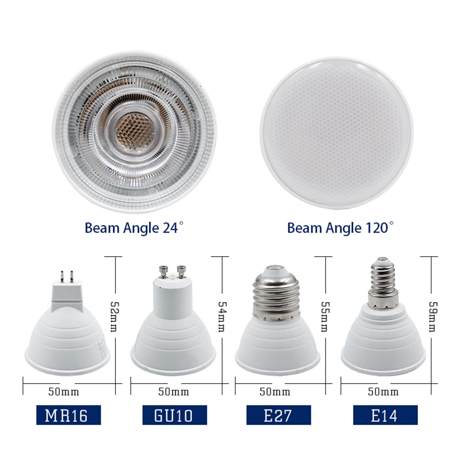 6 sztuk/partia E27 Żarówka LED Spotlight E14 MR16 GU10 220 V 6 W Zimny ​​Ciepły biały Bombillas LED Lampa Spot Light Lampara do Oświetlenia Domu Lucky (Color : Cold White, Size : 120 GU10 -AC