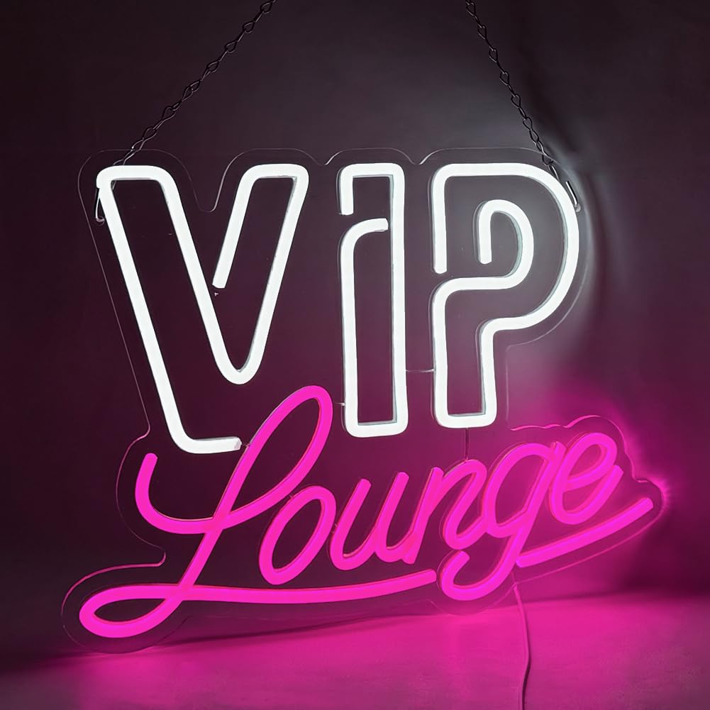 VIPネオンサインVIPルーム看板ビップカーデコトラ HDJSIGN VIP Neon Sign VIP Lounge Neon Light for Wall Decor USB
