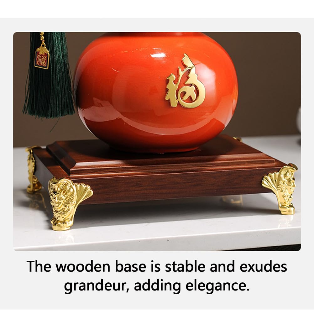 Ceramiczna chińska ozdoba z tykwy feng shui do wystroju domu i biura Porcelanowa statua Wu Lou na szczęście i pozytywną energię Urok na biurko Tradycyjny amulet,Orange