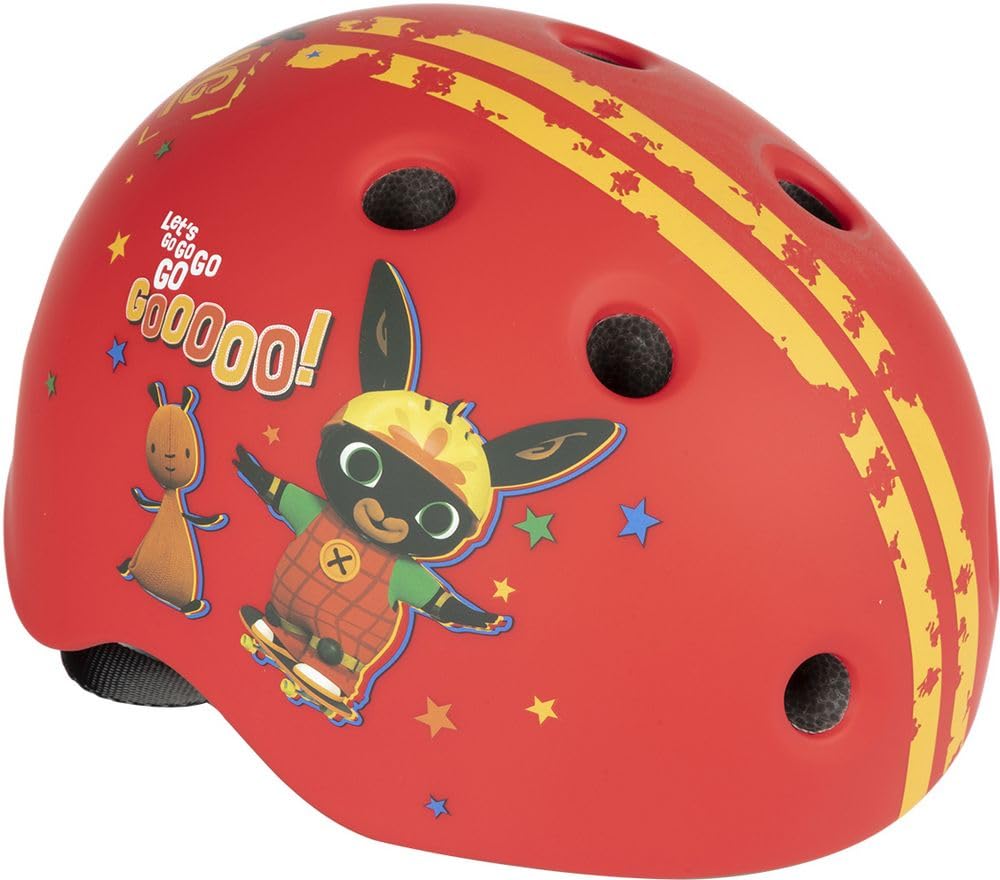 Casco street ciclo-skateboard bambino coniglietto Bing bici bicicletta (taglia S) 48-52 cm protezione rosso