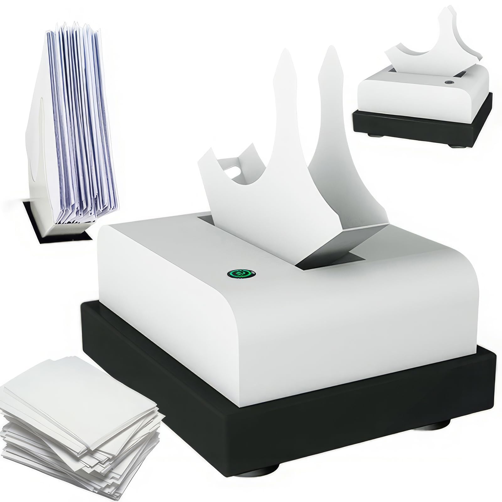 FHRKA Tabletop Paper Jogger, 20W Automatic Paper Shaking Machine with Angle Papers Holder, 2800R/min, 50Mm Large Capacity Papers Slot