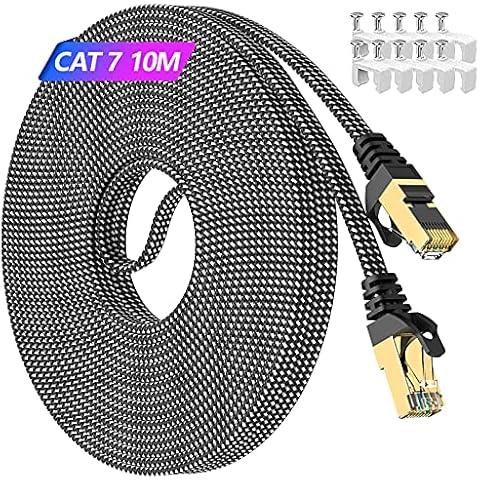 10m Internet Cable, Ethernet 10m Cat 7 High Speed Rj45 Ethernet Cable 10 Meter for PC Laptop Modem Router Cable Ethernet, Compatible Cat5e/Cat6a/Cat6 Network-Cable Cover