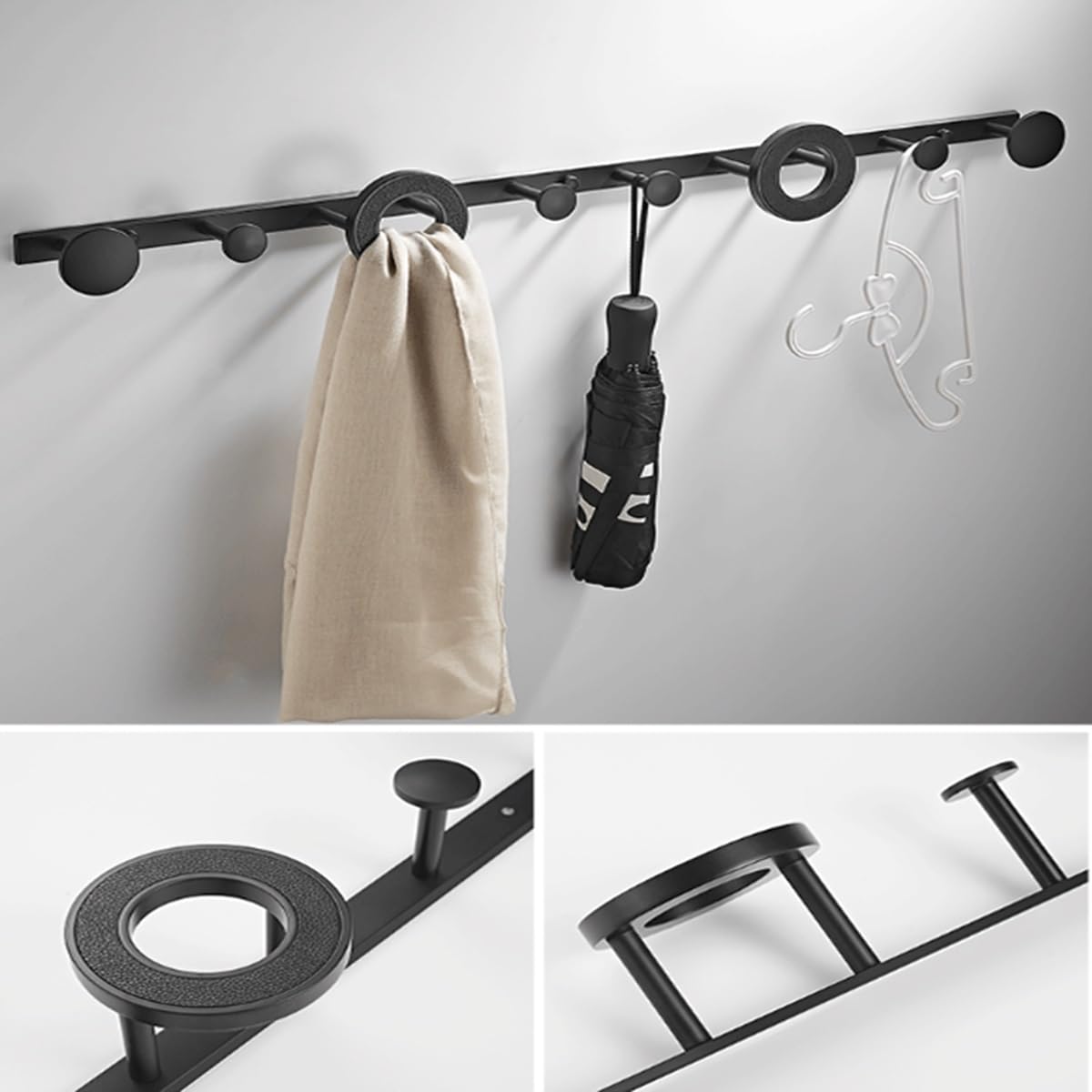 7/8-Haken Aus Aluminiumlegierung, Wandgarderobe Aus Aluminiumlegierung, Kreativer Ring Garderobenhaken, Einfacher Und Stilvoller Wandhaken, Geeignet Für Den Eingangsbereich, Hinter Der Tür(Orange,80cm