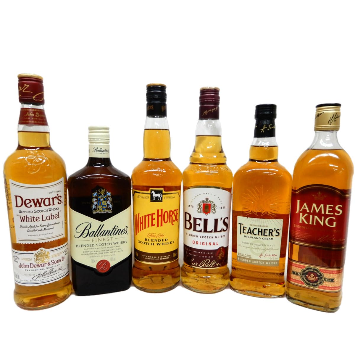 Amazon.co.jp: 飲み比べウイスキー6本セット デュワーズ、バランタイン 