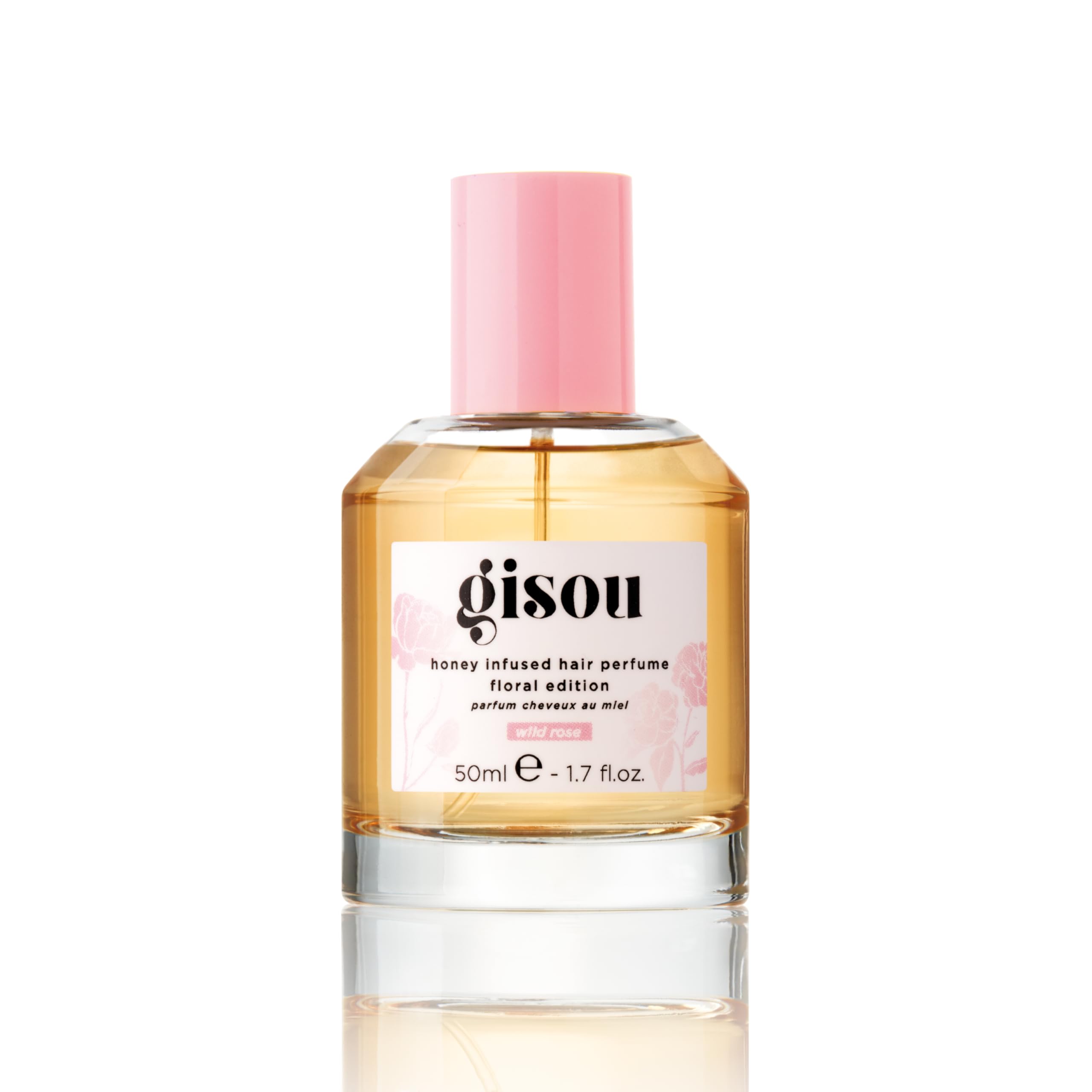 Gisou Honey Infused Hair Perfume, A Delicate Hair Fragrance with Sweet Notes of Honey, Nourishing and Hydrating Hair Shine Spray (1.7 fl oz) (Wild Rose)