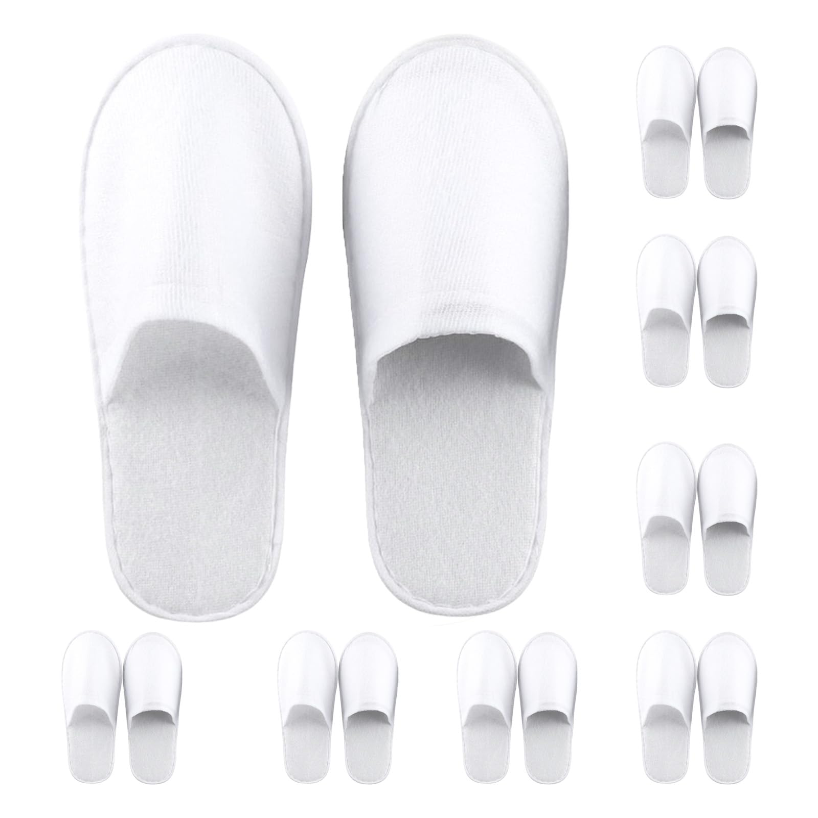 Xerteam 8 Paia Ciabatte Ospitidi, Pattine per Casa, Pantofole da Hotel, Taglia Universale, Unisex, Antiscivolo, Lavabili, Set di Pantofole per Ospiti per Viaggi in Hotel e Spa