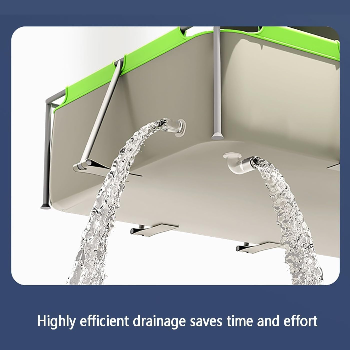 Piscina rettangolare fuori terra con struttura in metallo con PVC resistente, design pieghevole non gonfiabile, facile da montare per cortile e giardino