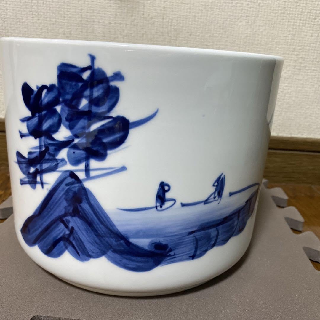 有田焼　鉢カバー　ワインクーラー 有田焼 福泉窯 染付梅絵 / 火鉢型ミニワインクーラー