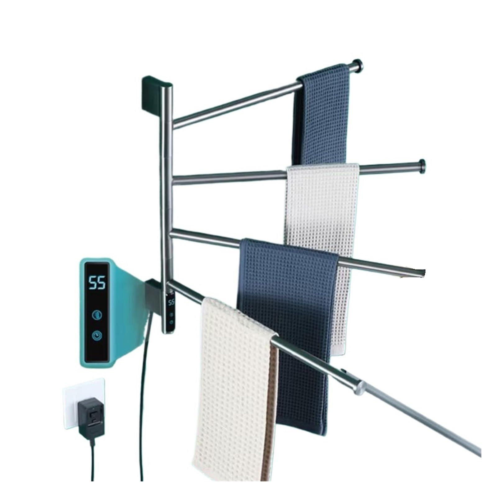 Sèche-serviettes électrique pour optimiser l'espace en salle de bain avec étagère chauffante