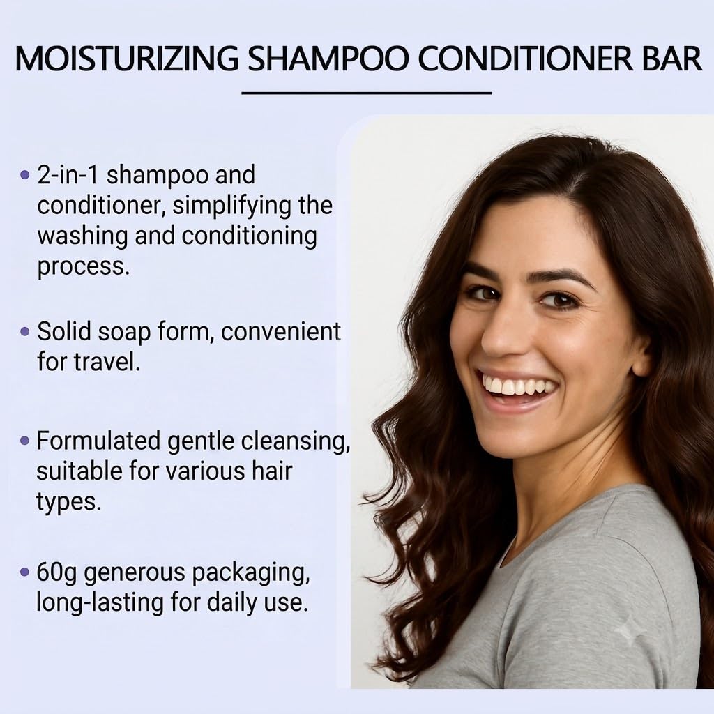 Shampoo Conditioner-Bar, feuchtigkeitsspendende Haarpflege, für unterwegs (4PCS)