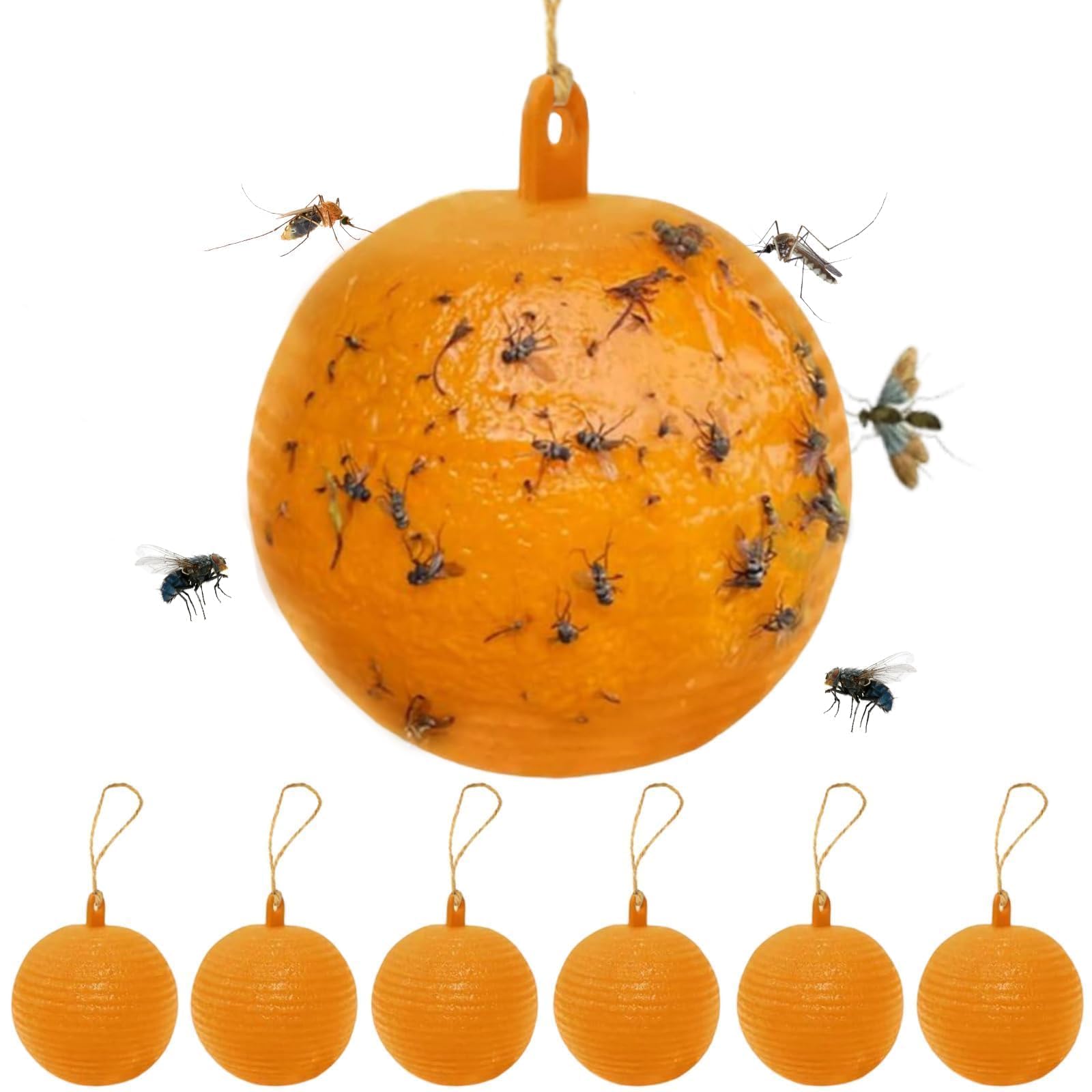 Pułapki na muchy owocowe, pułapka na muchy do wewnątrz, 6 szt. pułapki na osy, latające owady, pułapki kulkowe do wewnątrz, na zewnątrz, do domu, kuchni, roślin, drzewa, latające owady (6 szt