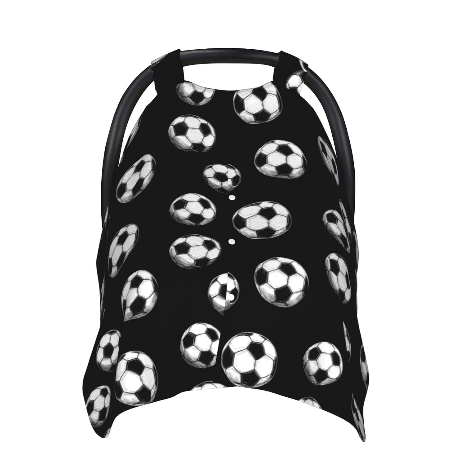 Soccer Ball Black White Print Baby Car Seat Covers, Breathable Nursing Cover Breastfeeding Cover, Cute Stroller Covers, Multi-use Infant Carseat Canopy, Baby Boys Girls Newborn Essentials
