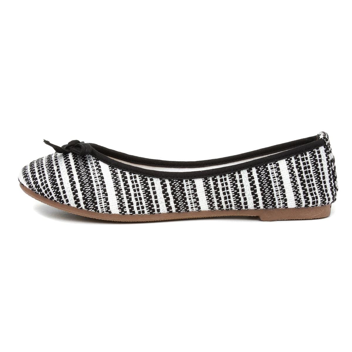 LilleyWomens Black & White Stripe Ballerina