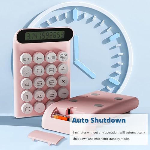 Miniatura 5 de Yunseity Calculadora de interruptor mecánico, pantalla LCD, calculadora de escritorio de 10 dígitos, cómoda al tacto con botones grandes,