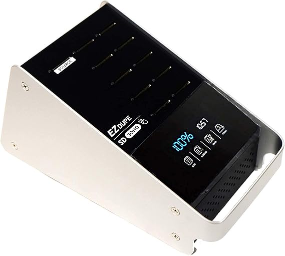 EZ Dupe 1 to 10 SD Duplicator with Touch Screen - Multiple MicroSD TF Card/Micro Secure Digital Flash Drive Copier SDHC SDXC Memory Card (SOHO Series)
