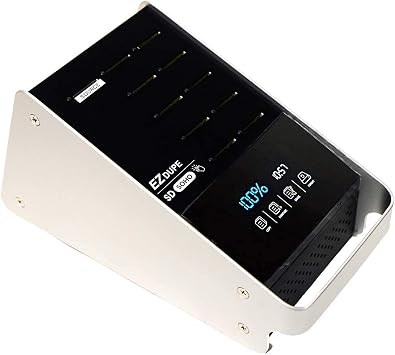 EZ Dupe 1 to 10 SD Duplicator with Touch Screen - Multiple MicroSD TF Card/Micro Secure Digital Flash Drive Copier SDHC SDXC Memory Card (SOHO Series)
