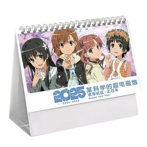 とある科学の超電磁砲 カレンダー 2025年 卓上カレンダー アニメ 萌えグッズ スケジュール 両面印刷 裏記事格 予定表 実用性 置物 オフィス用品 新年 お正月 卒業記念品 周辺 小物 贈り物 誕生日 プレゼント 非公式 (A)