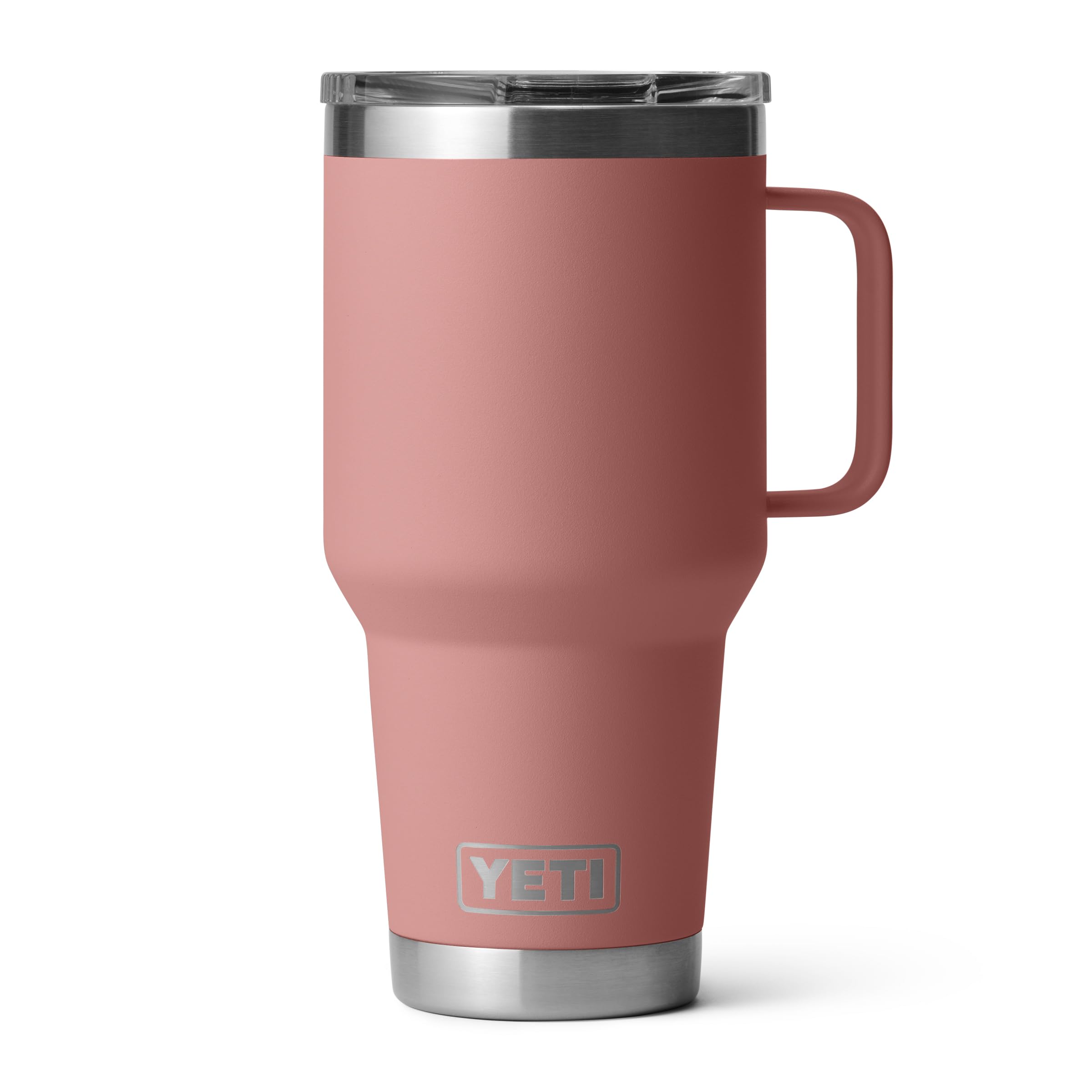 YETI Rambler 30 oz Travel Mug, Stainless Steel, Vacuum Insulated with Stronghold Lid, Sandstone Pink