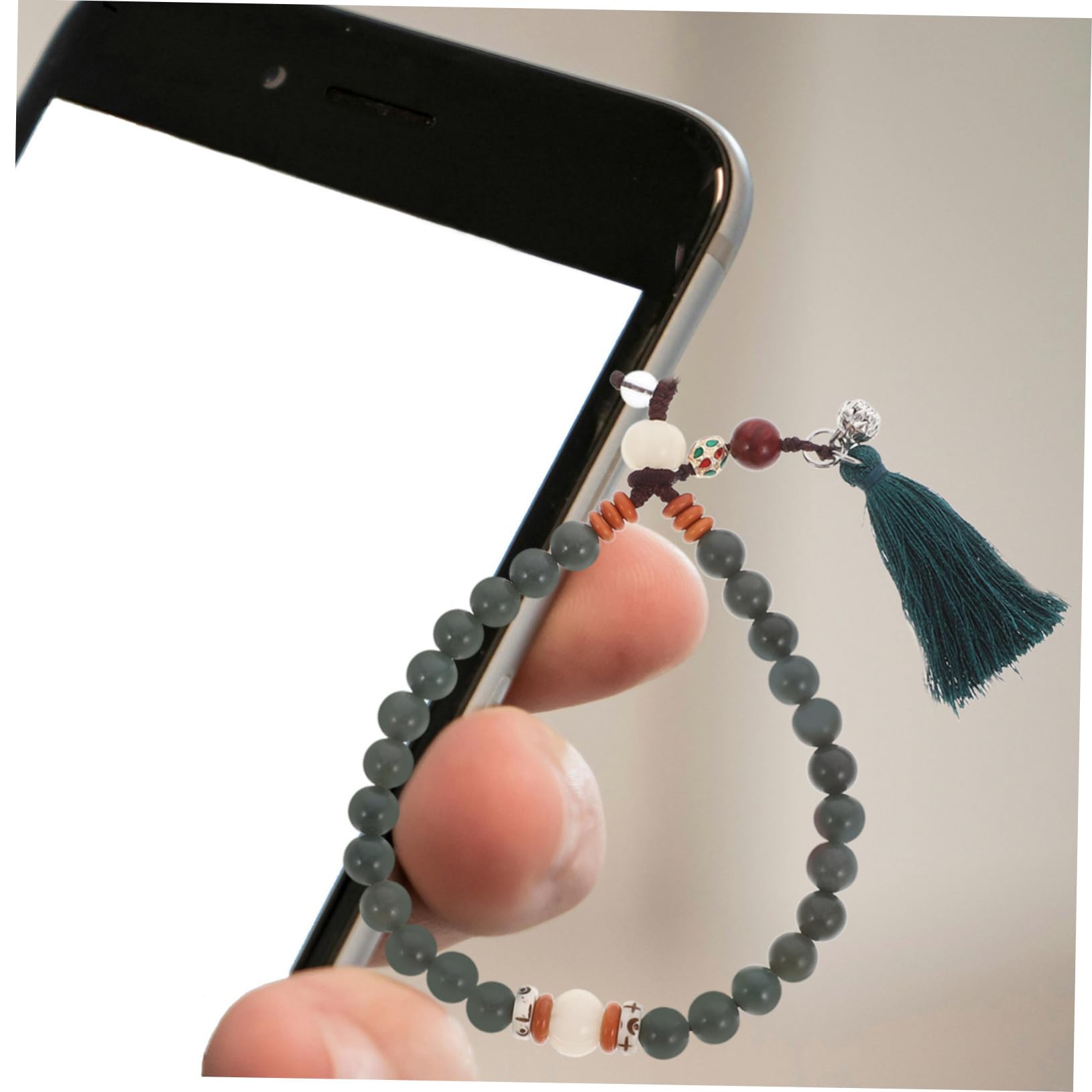 HOMSFOU Catena Telefonica Etnica Cinghia Per Cellulare Polso Catena Di Telefonia Mobile Ciondoli Del Telefono Perline Braccialetto Portacellulare Da Collo Cavalletto Per Telefono