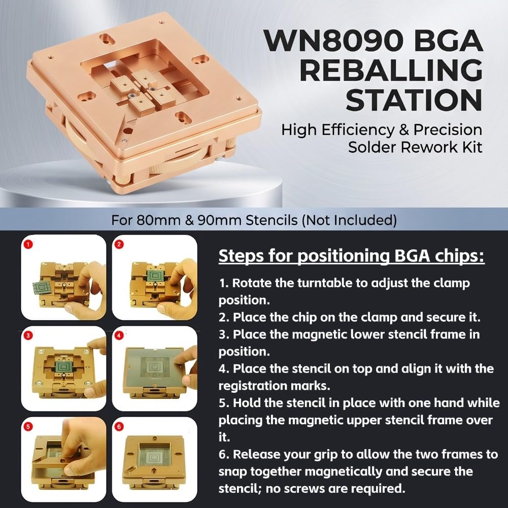 HT-90X BGA Reballing Station Auto Magnet Stencil Soldadura Kit de retrabajo Estación de soldadura Para la fijación automática