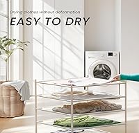 Vista 3 de Estante de secado de ropa apilable para suéteres, estante de secado de hierbas, rejilla de secado de ropa de malla, 8 capas