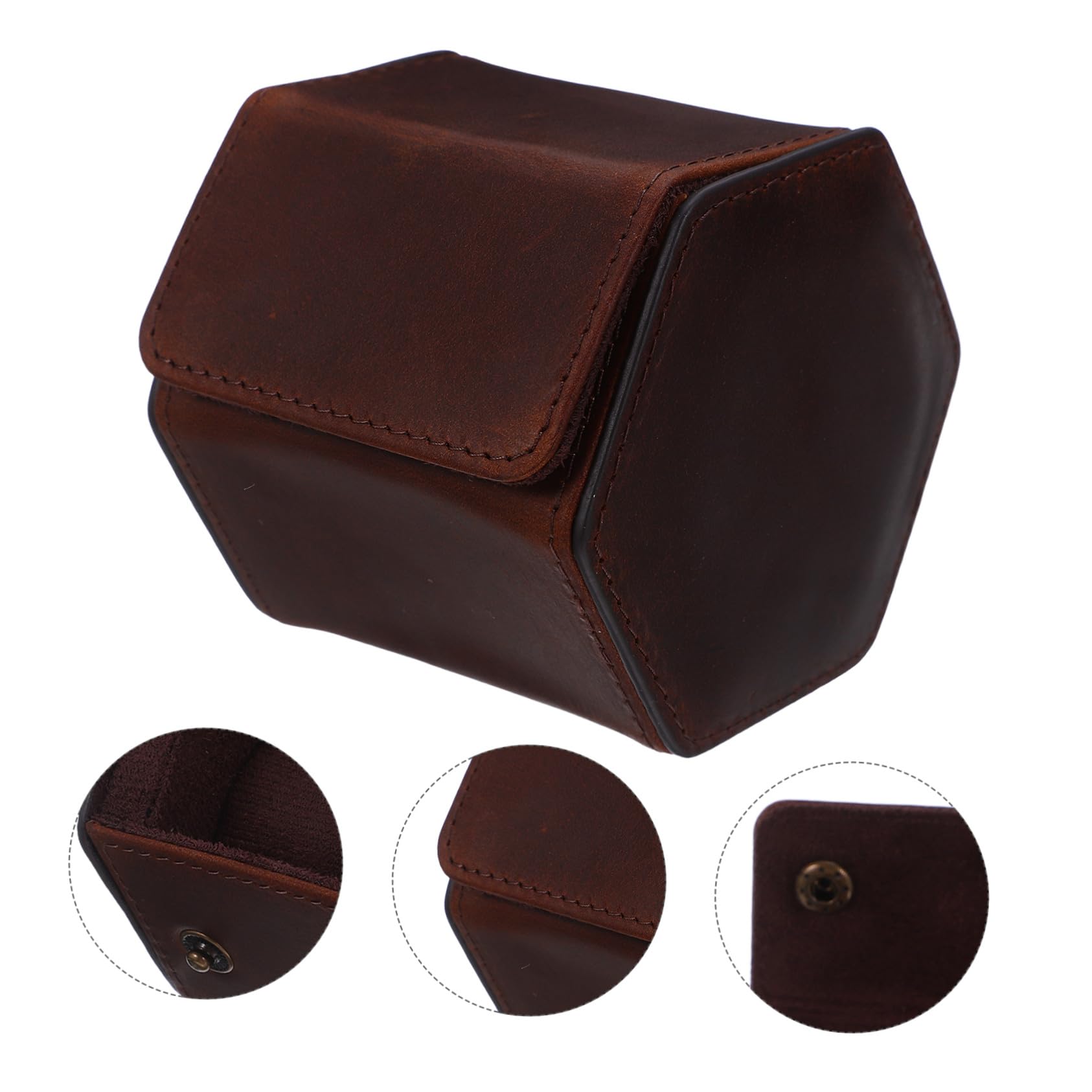 Mikikit Custodia Da Viaggio Per Orologi in Pelle Rotolo Design Esagonale Retrò Protezione Da Urti Interno Morbido Organizer Per Gioielli Per Uomo e Donna