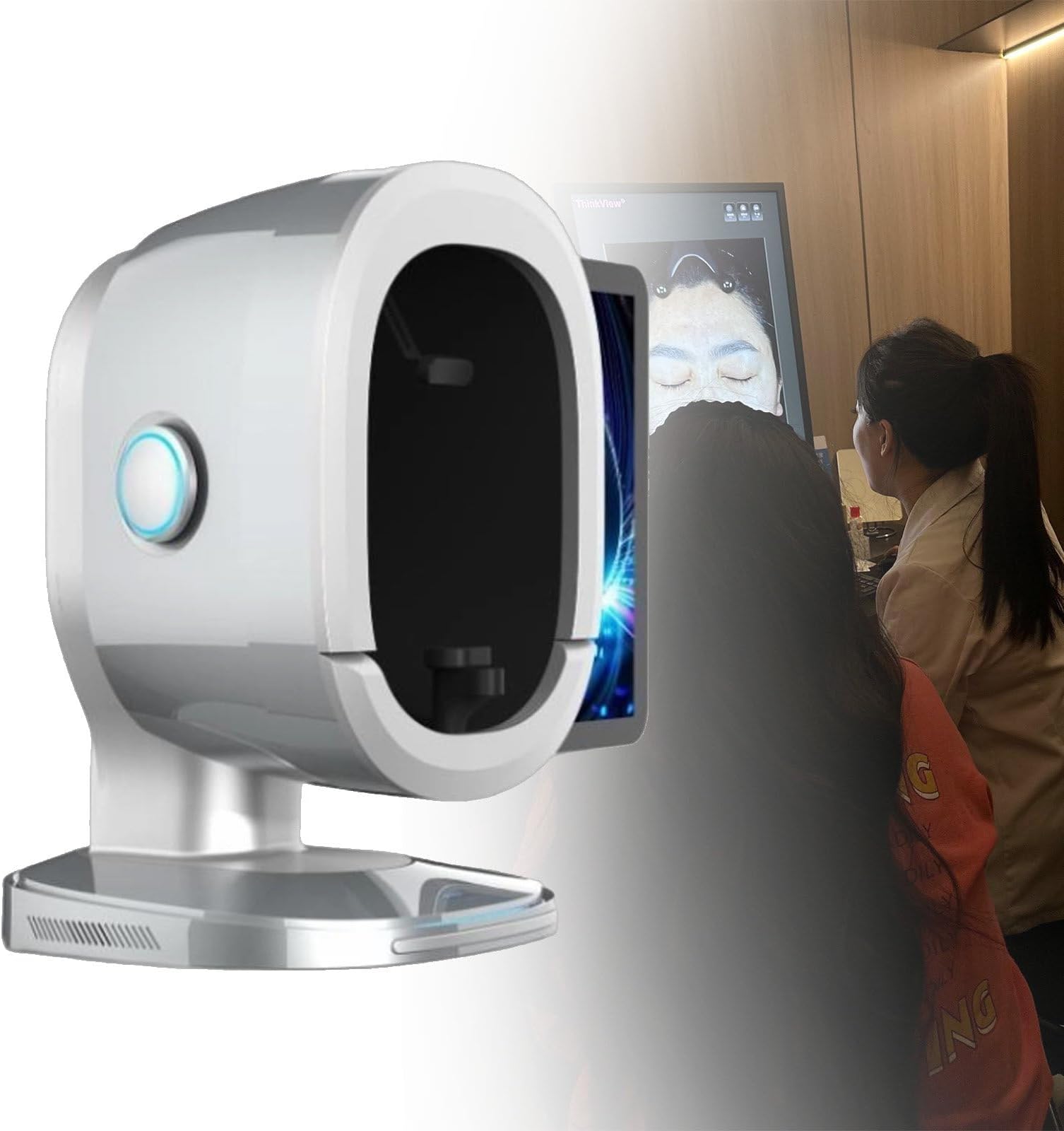 Professional Skin Analyzer, AI Skin Analysis Device 30MP HD Camera Professional Diagnostic for Skincare Assessment and Analysis, Multi-Language & Cloud Report Storage