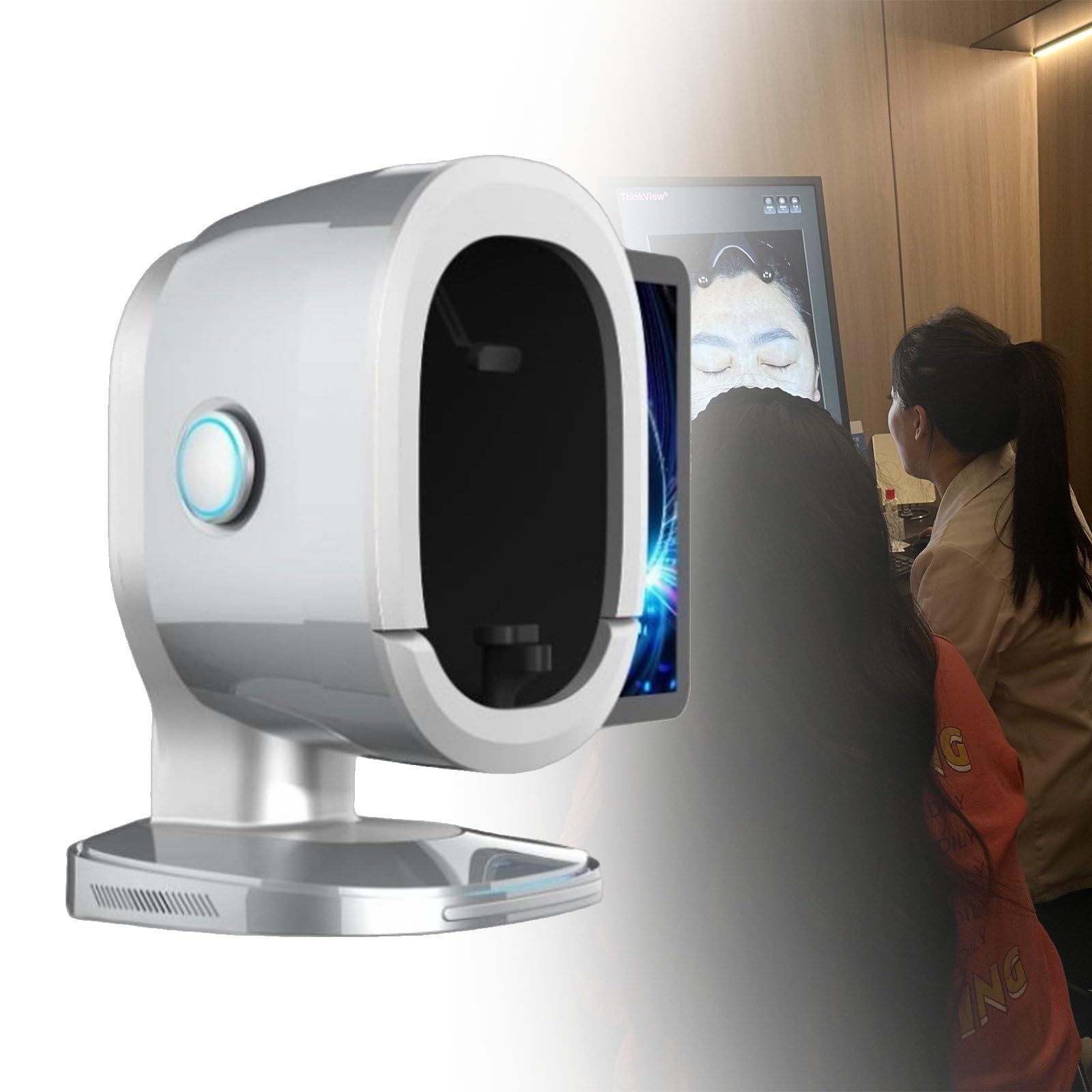 Analyseur de Peau Professionnel, Appareil d'analyse cutanée IA avec caméra HD 30 MP, Diagnostic Professionnel pour l'évaluation des Soins de la Peau, Stockage des rapports dans Le Cloud