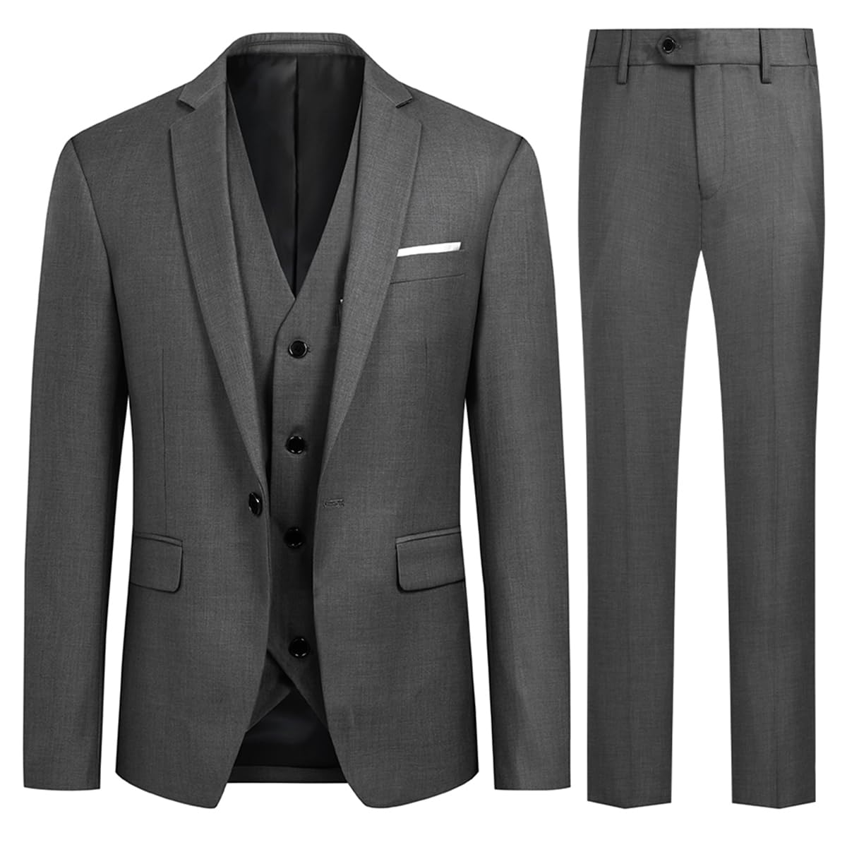Allthemen Abito da Uomo 3 Pezzi Slim Fit Completo Formale da Matrimonio Un Bottone Giacca Gilet Pantaloni