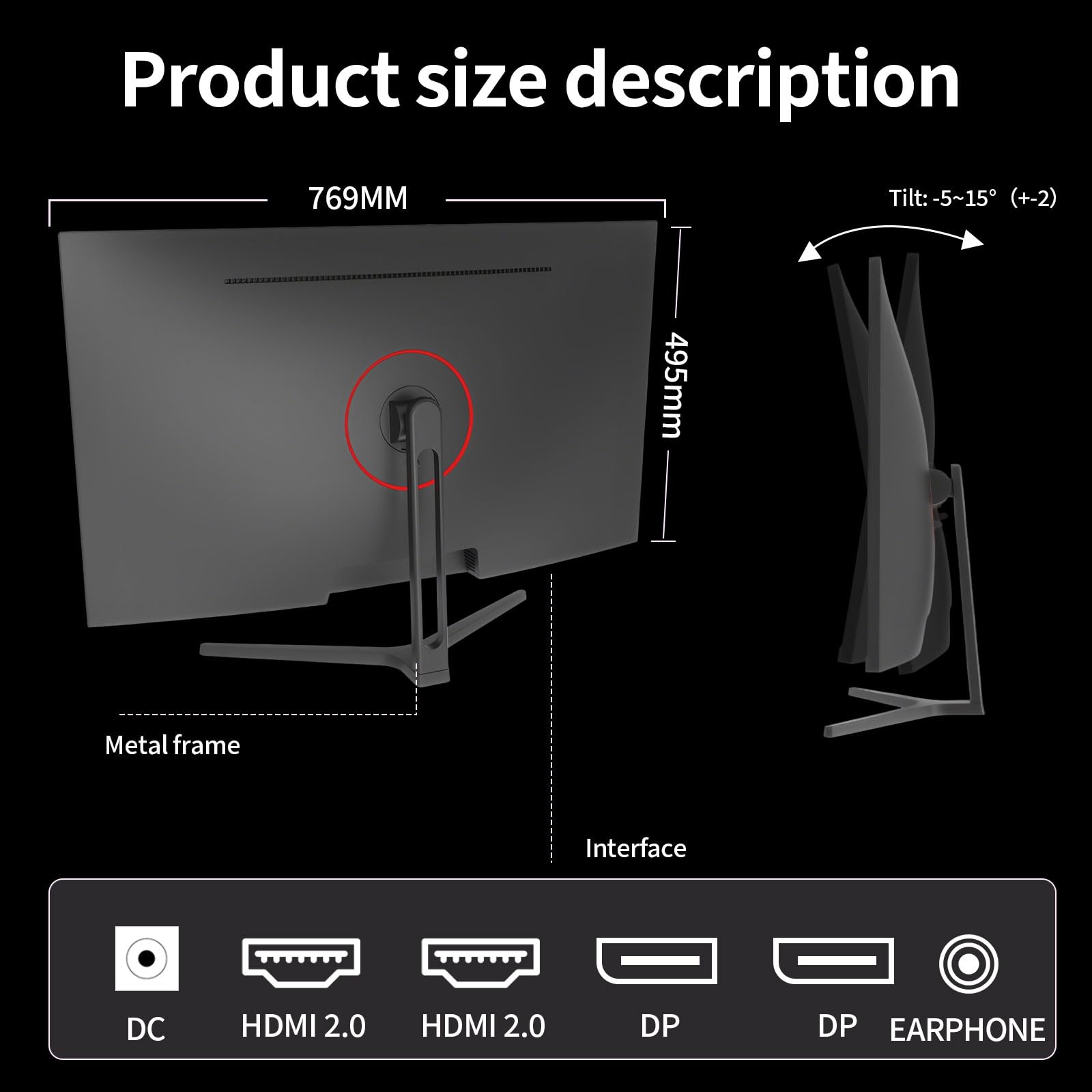 ZZA Display curvo 4K UHD 60Hz 32" (curva 3000R, pannello VA, 99% sRGB, AMD FreeSync), monitor per computer con porte HDMI/DP, supporto VESA, per home office e intrattenimento