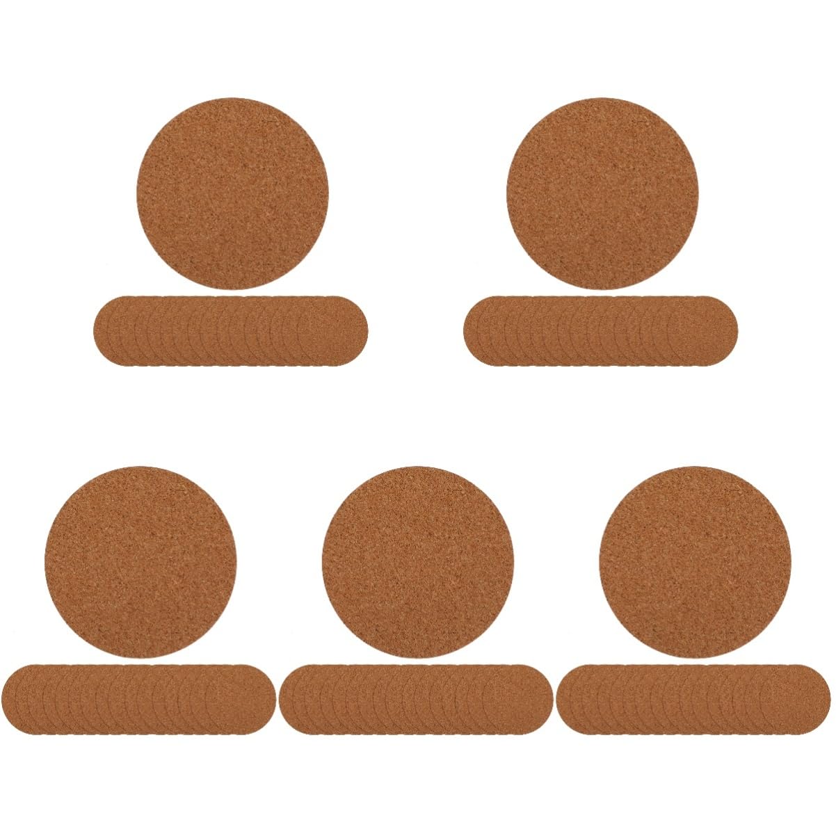 5 Sätze Untersetzer Aus Kork Tassenpads Für Zu Hause Runde Schalenmatten Tassenuntersetzer Für Die Küche Kaffee-untersetzer Für Zu Hause Saugfähiger Kork Light Brown 60 Stück * 5