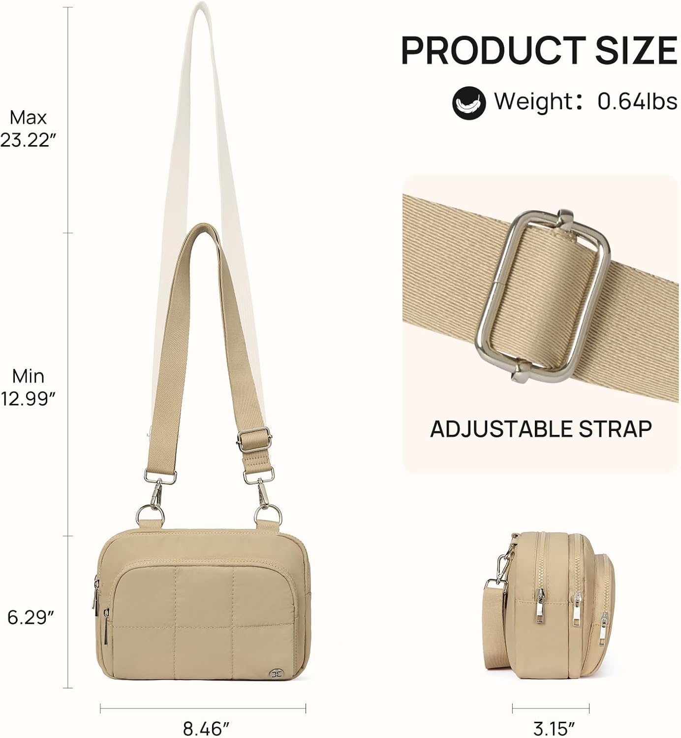 Telena 3-Zip Crossbody Bags for Women Anti Theft Cross Body Bag for Woman Travel Everyday Use - Image 6