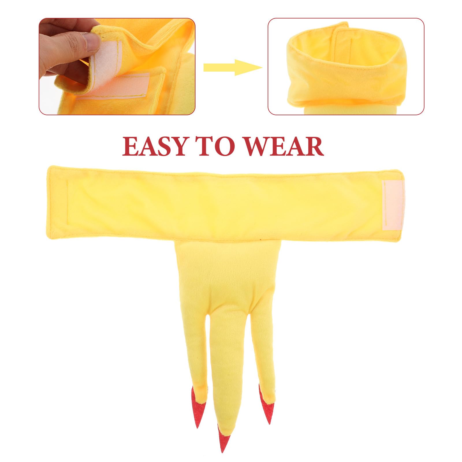 Hemobllo 5 Pcs Rooster Costume Set, Plush Chicken Headband Tail Beak Nose and Feet Props - Image 3