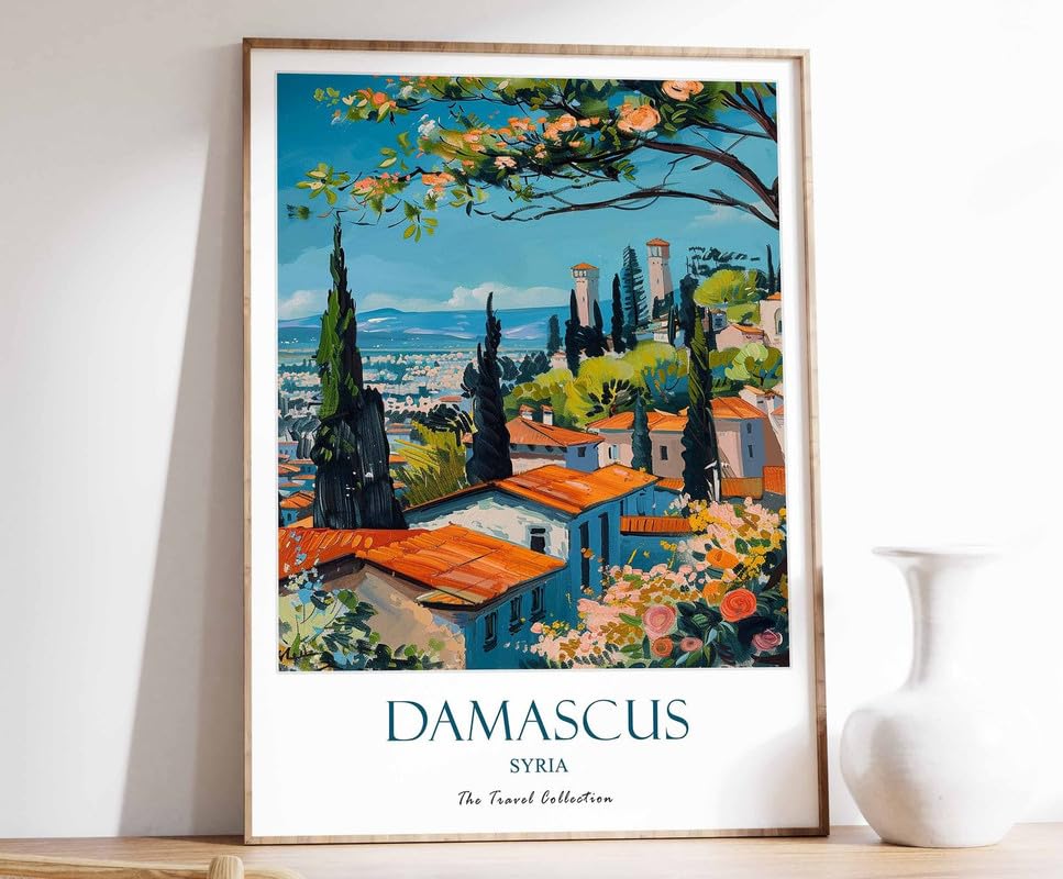 Tableau Damas de style islamique imprimé sur toile premium pour art mural chic
