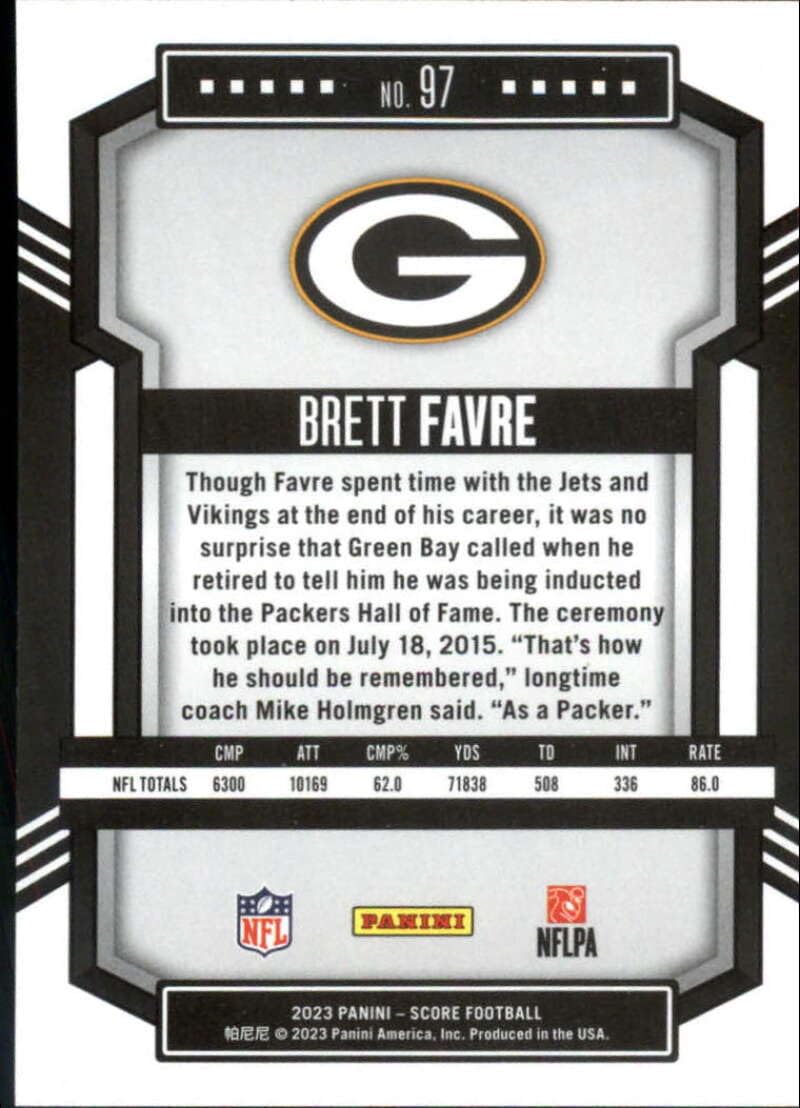 Amazon.com: 2023 Score NFL Red #97 Brett Favre Green Bay