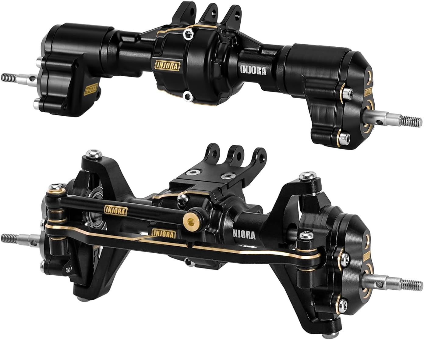 INJORA Brass & Aluminum Complete Portal Axles for 1/18 RC Crawler Redcat Ascent-18 Upgrade(Front and Rear)