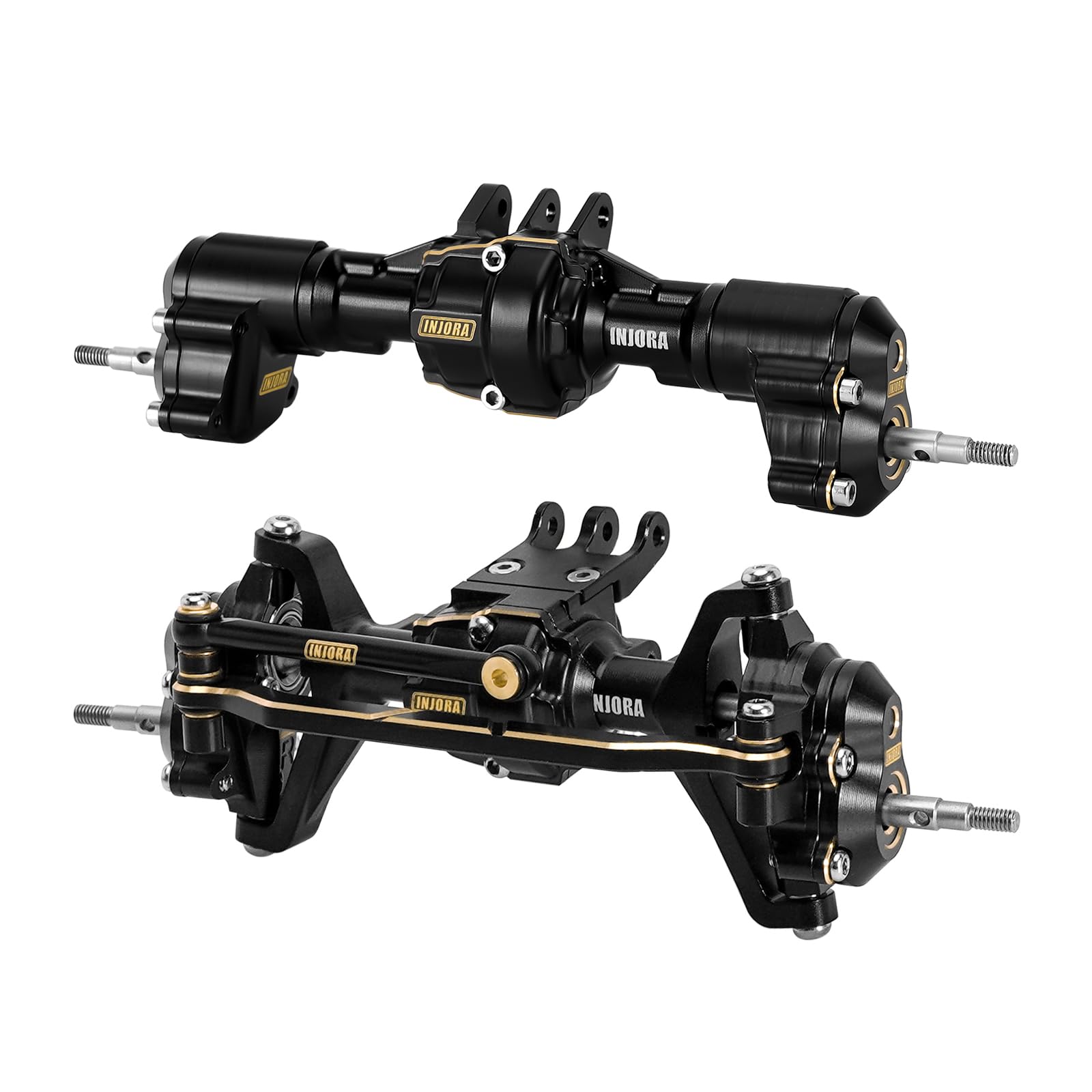 INJORA Brass & Aluminum Complete Portal Axles for 1/18 RC Crawler Redcat Ascent-18 Upgrade(Front and Rear)
