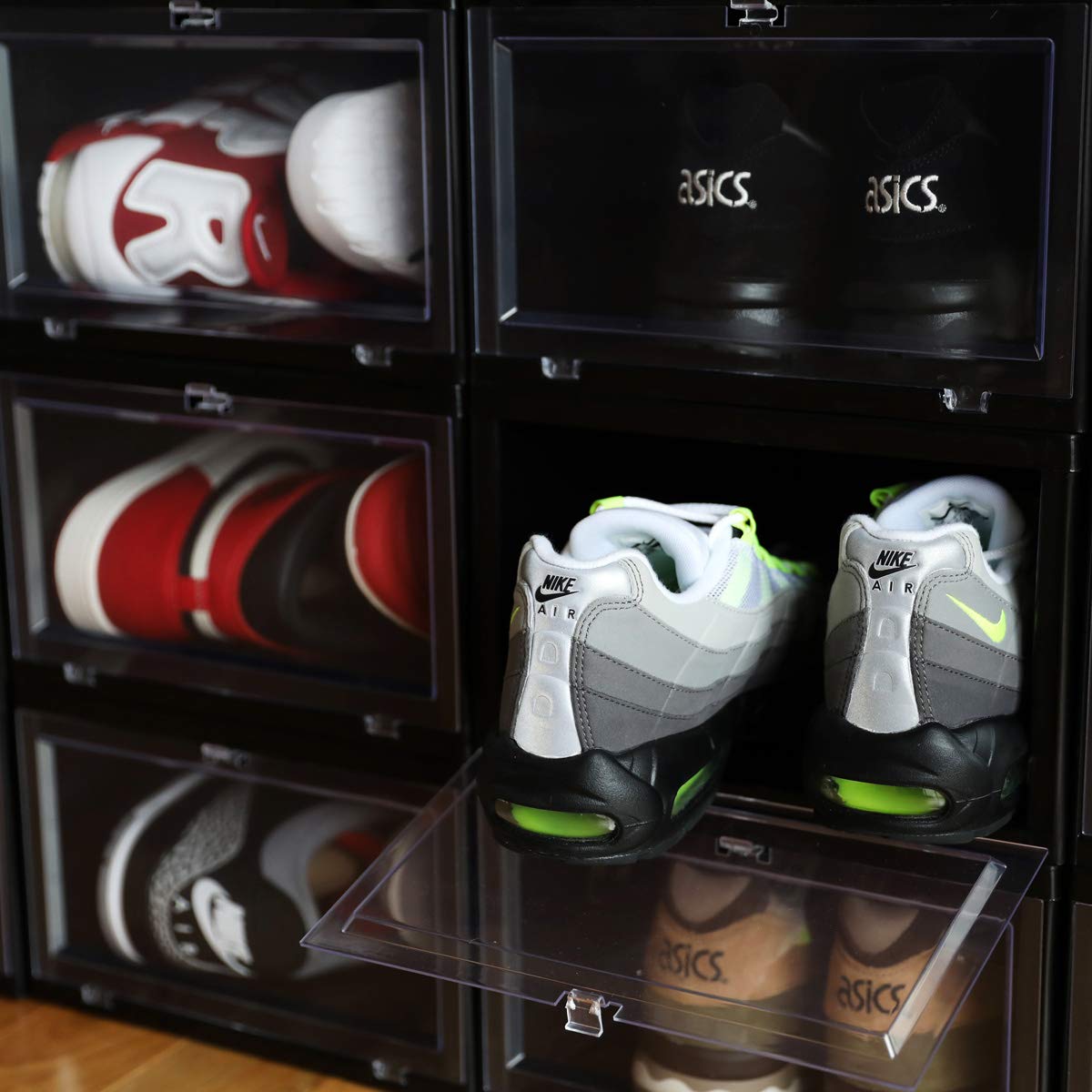 Amazon｜[キックスラボ] SHOE STORAGE BOX 6 BOX SET BLACK ブラック 6