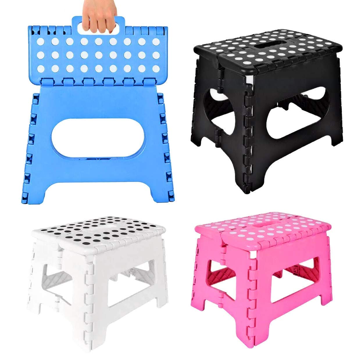 Marksman Quality Tools Folding Step Stool, Blue, 31.5 (Bottom) x 22 x 24 (W x H x D) cm Top