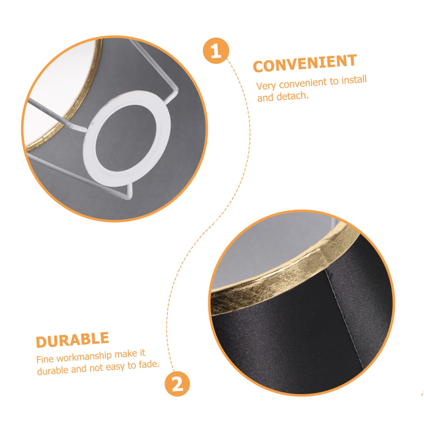 DOITOOL Paralume Nero per Lampada da Tavolo Attacco E27, Facile da Installare, Design Semplice e Moderno per Studio e Soggiorno