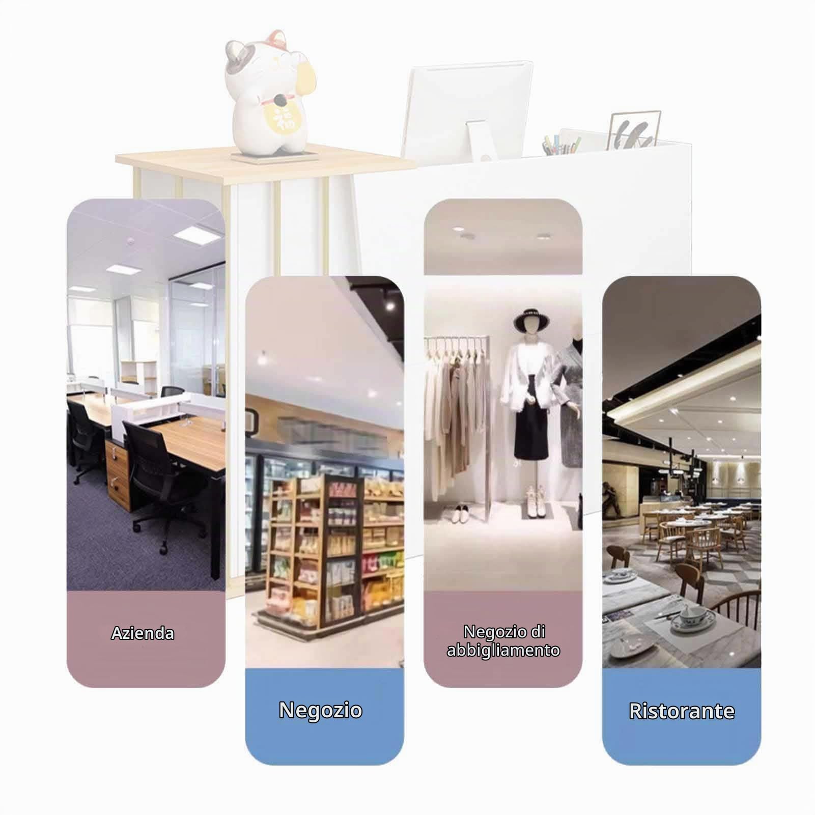 Bancone Reception, Bancone Bar Reception Estetica Banco Reception Bancone Negozio Bancone Cassa Bianco 100cm