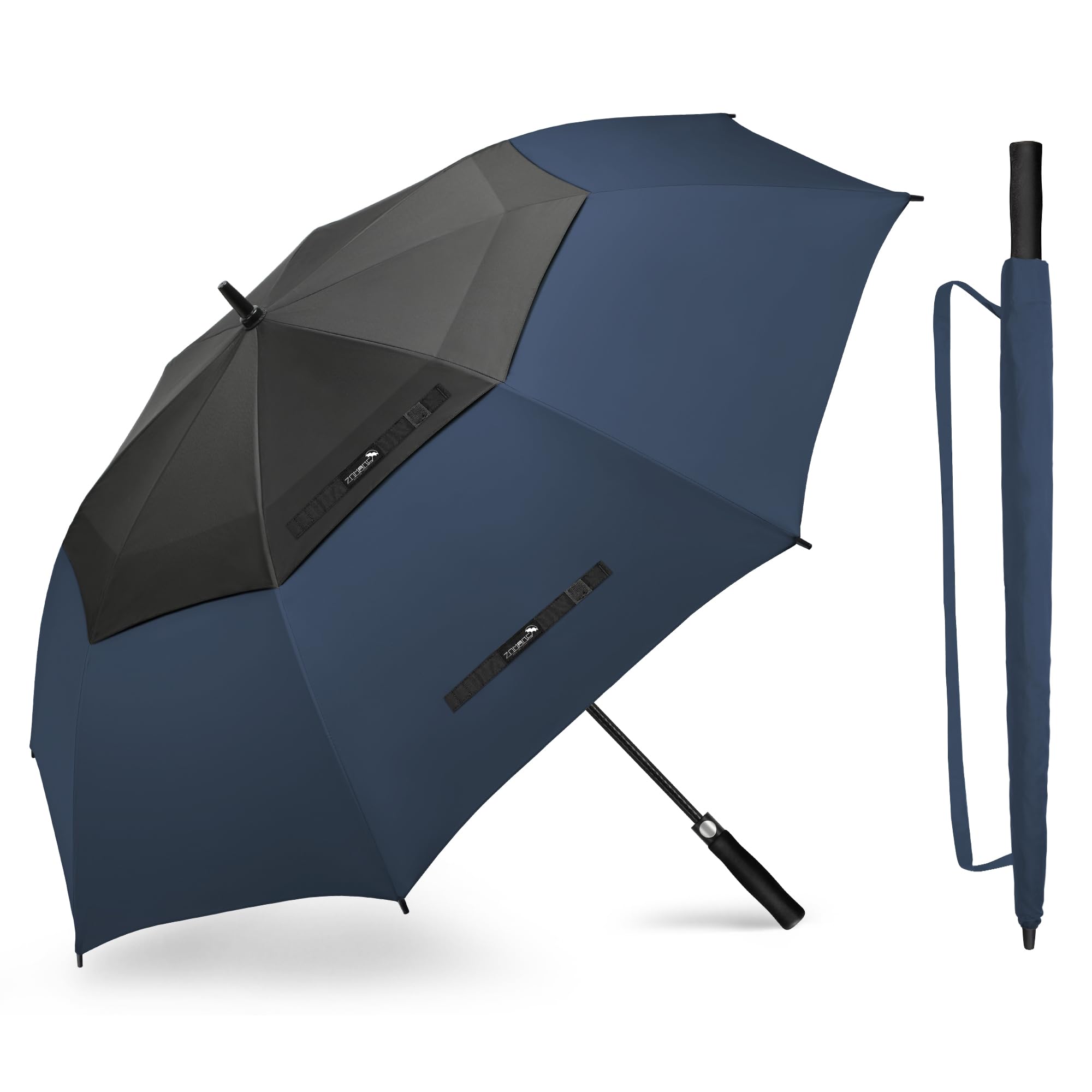 ZOMAKE Golf Umbrella Windproof and Rainproof Large 62in (Black/Dark Blue B) — image 1