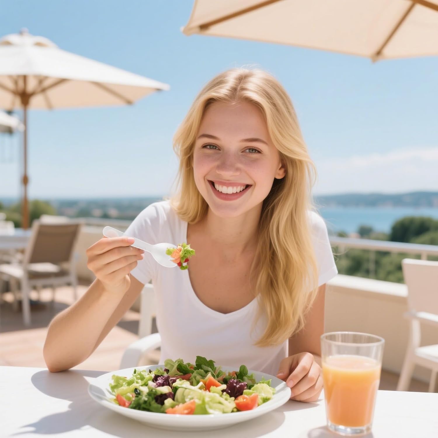 1000Pcs Mini Clear Plastic Spork, 4.2 Inch Individually Wrapped Disposable Utensils, Small Fork and Spoon Combo for Restaurant, Catering Events, Cakes, To-Go & Party Use