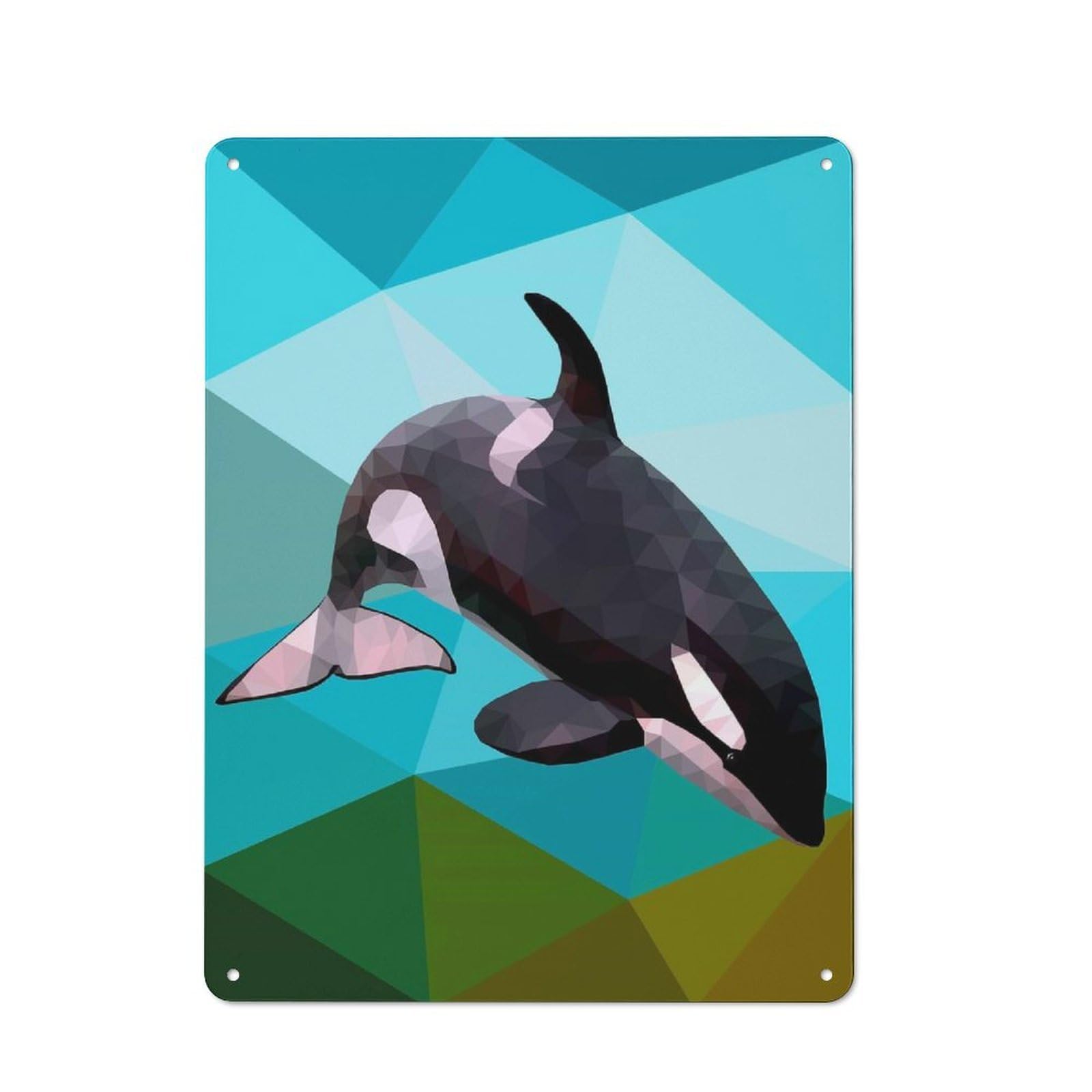 Junmoney Killer Whale 40X30cm Industrial-Style Tin Sign With For Hallway Wall, A Metal Wall Feature For A Newly Arranged Hallway